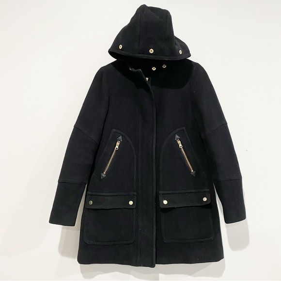 J. CREW Chateau Parka Stadium Cloth
Wool Hood Coat Size 00 - Picture 2 of 16